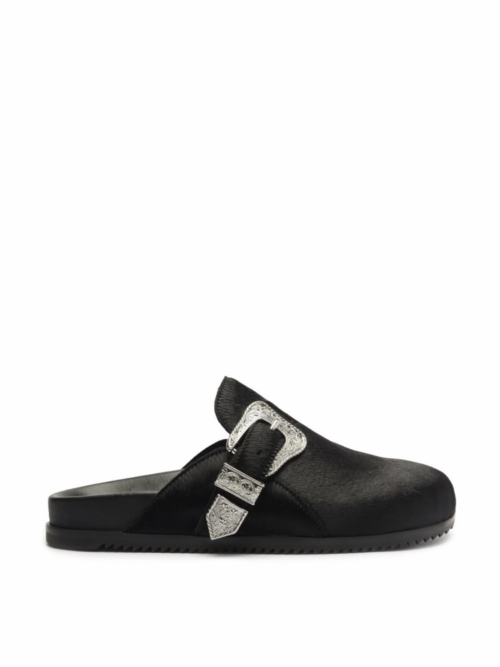 SCHUTZ The Grace Black Cal Hair Clog